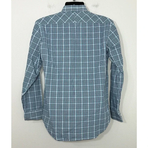 Billy Reid Mens Medium Standard Cut Button Down Blue Multi Plaid Shirt Italy - Picture 4 of 12